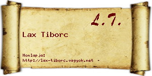 Lax Tiborc névjegykártya